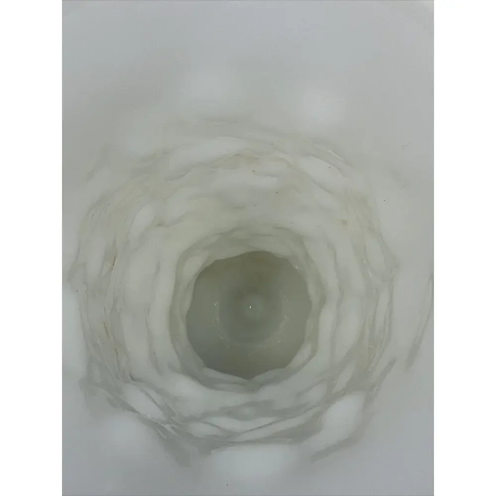 Old Vintage E.O Brody Opaque Milk White Glass Vase w Textured Finish Pattern MCM